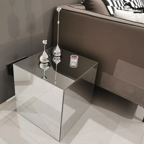镜面方形展示盒子镜子装饰托台拍照道具展示底座亚克力床头柜边几 - 图2