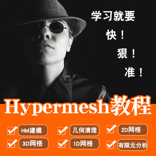 Hypermesh2019视频教程网格划分工程分析入门到精通视频教程 - 图0