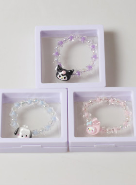 高颜值玉桂狗水晶串珠情侣手链