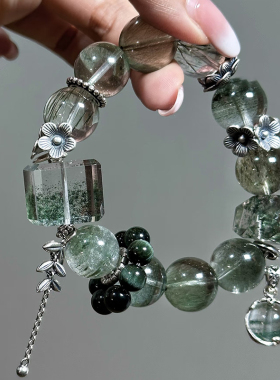 本命年水晶手串定制一对一水晶手链女天然正品海蓝宝情侣礼物