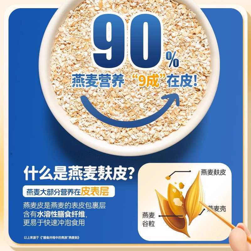 穗格氏燕麦麸皮无添加蔗糖营养早餐免煮冲泡速食饱腹健身代餐500g
