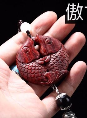 小叶紫檀木质男女款钥匙扣吊坠