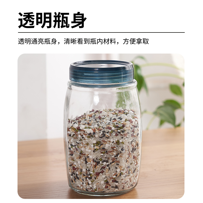 茶叶罐中药干果粮食花茶防潮玻璃瓶厨房香料收纳玻璃罐密封罐子瓶