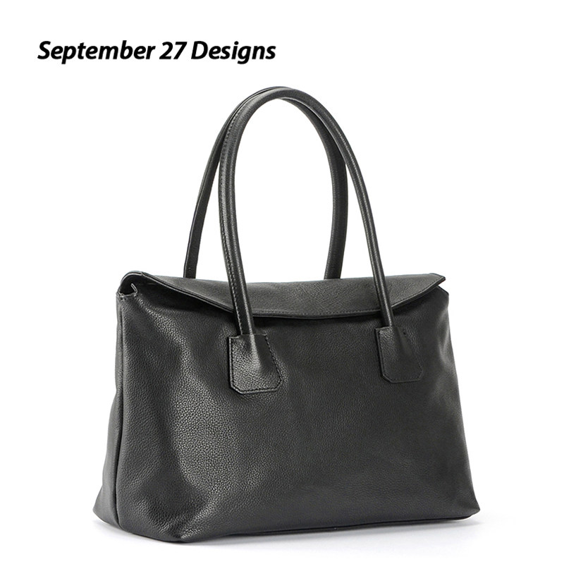 头层牛皮复古通勤商务ol简约手提包 september27designs女士包袋