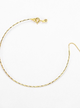 925纯银镀金玫瑰金白金色万能穿珠手链手环可穿珠子的手镯diy配件