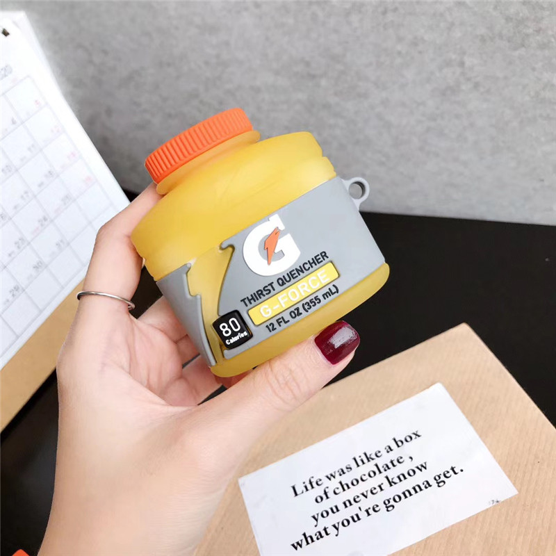 创意饮料瓶佳得乐情侣AirPods2保护套二代Pro苹果3代无线蓝牙耳机壳个性潮AirPodsPro2硅胶软壳4/5代防摔盒软,淘宝优惠券,粉丝福利购,淘宝优惠卷