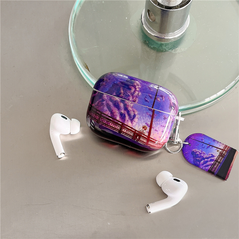 潮牌欧美风水彩画AirPods Pro耳机壳适用苹果2/3代无线蓝牙保护套防摔Pro二代耳机套airpods3文艺硅胶盒5代软 - 图0