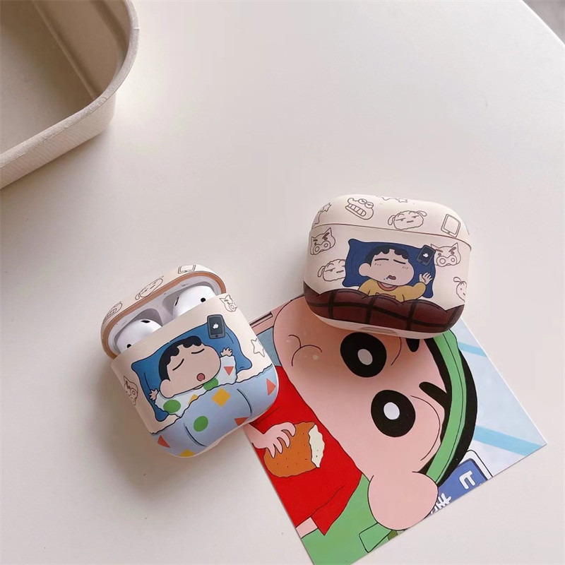 日韩卡通蜡笔小新AirPodspro3蓝牙耳机壳适用苹果1/2代耳机保护套趣味情侣AirPods3代硅胶壳pro2磨砂软套4代5,淘宝优惠券,粉丝福利购,淘宝优惠卷