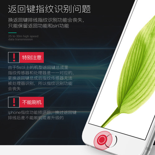 适用iphone苹果5s指纹se排线5se按键HOME键总成主屏幕识别按钮 - 图1