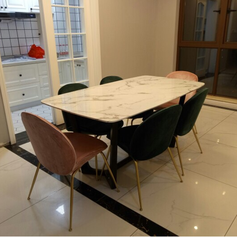 北欧大理石餐桌轻奢简约饭桌现代家用小户型46人长方形餐桌椅组合,淘宝优惠券,粉丝福利购,淘宝优惠卷