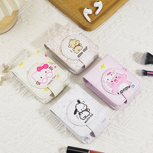 新款可爱口红包补妆包带镜子收纳包小便携式初高中旅行化妆收纳包 - 图0