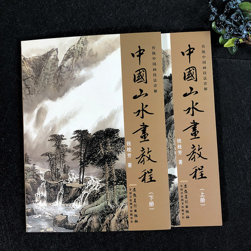 中国山水画教程上下全2册 传统中国画技法详解 国画从入门到精通自学零基础教程书临摹范本大全 美术绘画初学者名家教材画册书籍 - 图0