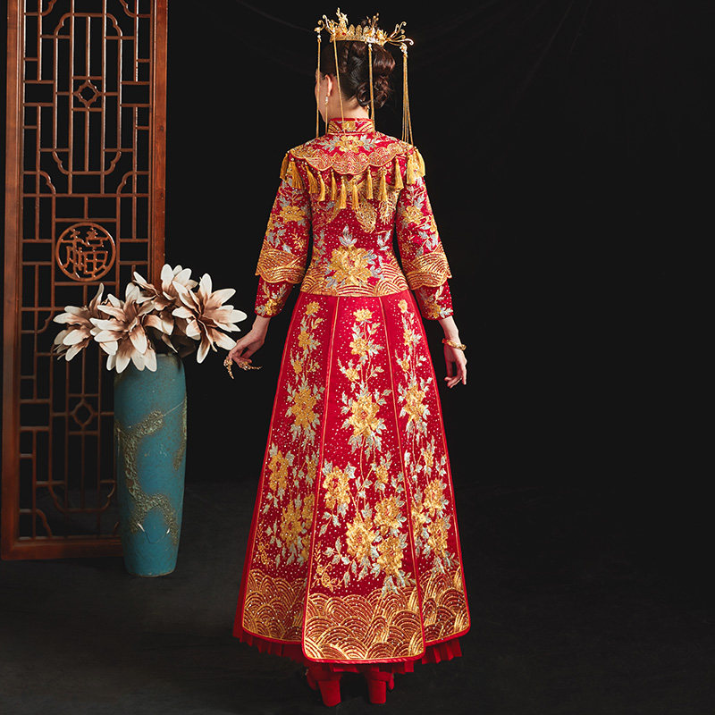 秀禾服2020新款结婚龙凤褂新娘礼服 衣至人归旗袍