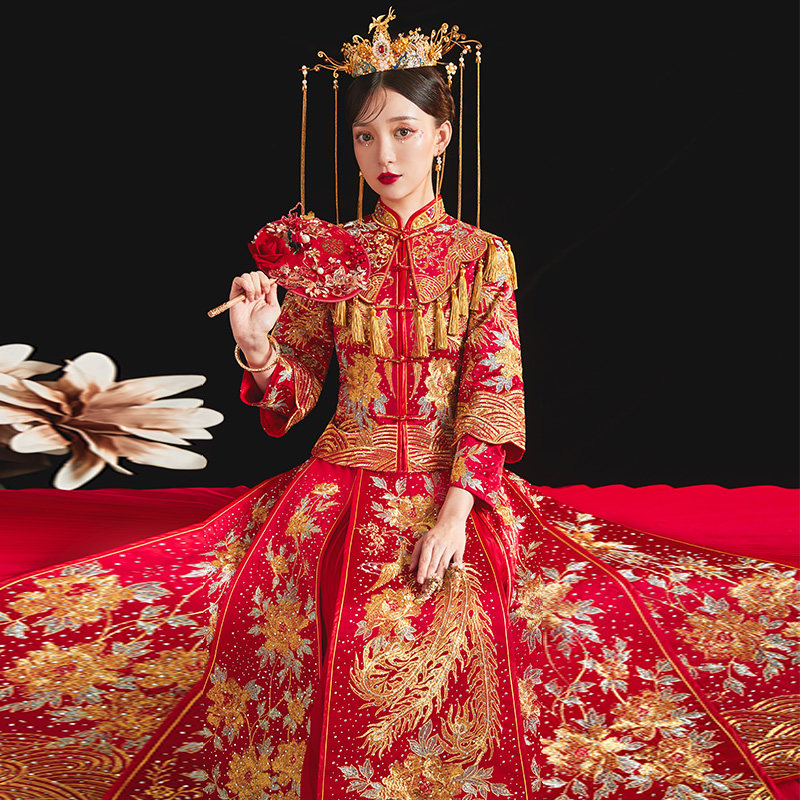 秀禾服2020新款结婚龙凤褂新娘礼服 衣至人归旗袍