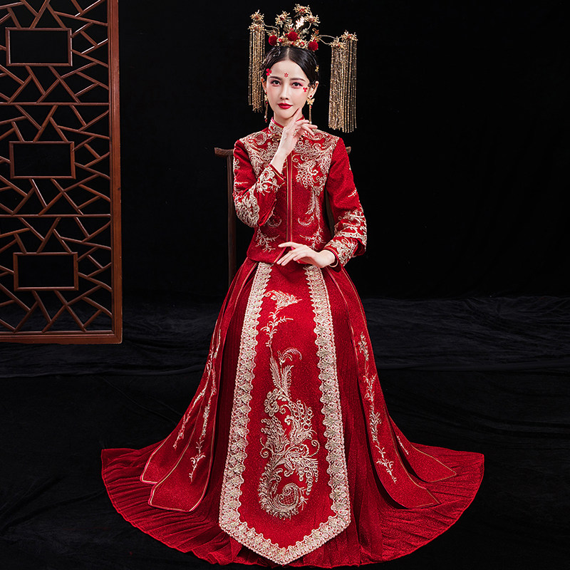 秀禾服女新娘2020新款小个子敬酒服 衣至人归旗袍