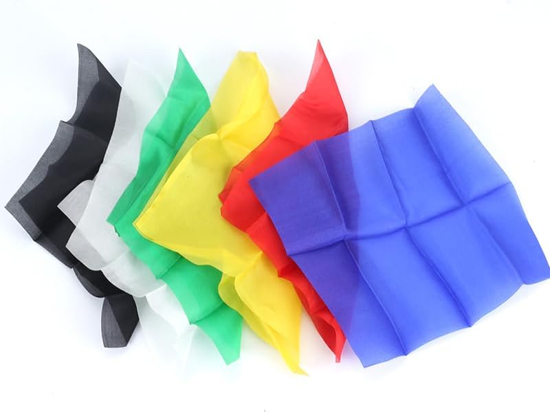 MOMOMAGE 6 Pcs Magic Silk Scarves Magic Tricks 15 cm/5.9 in