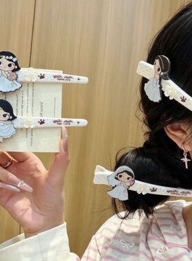 韩系甜美新娘珍珠花鸭嘴夹