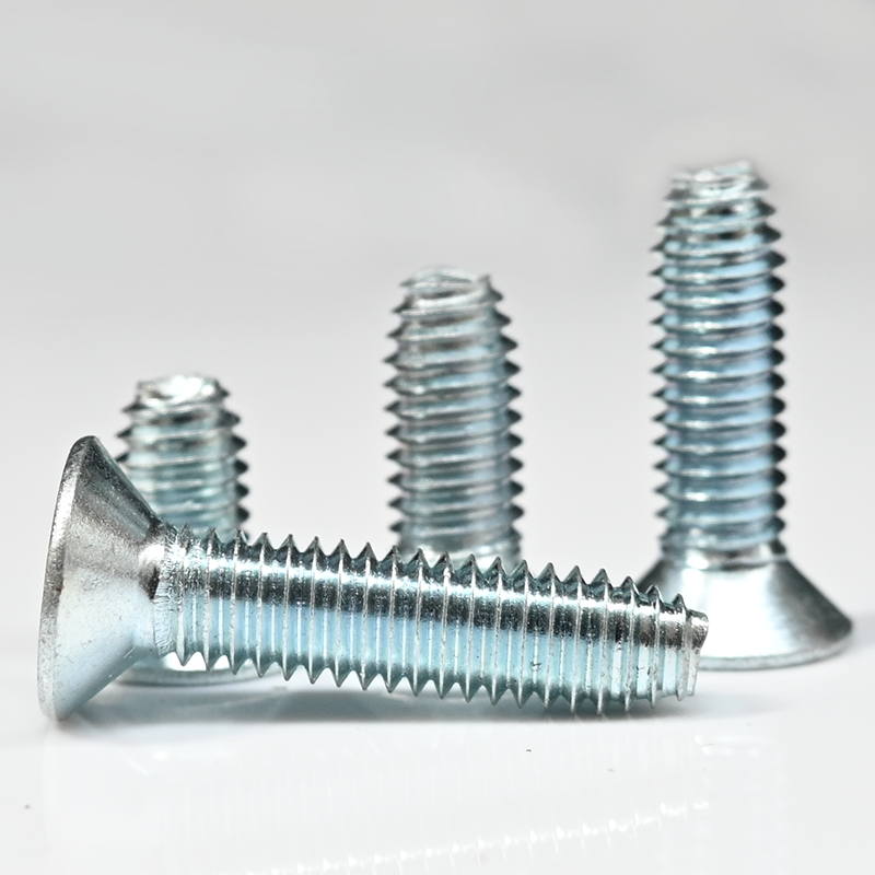 黑锌加硬平头三角牙自攻螺丝沉头十字自锁紧螺钉机柜螺丝M3M4M5M6 - 图1