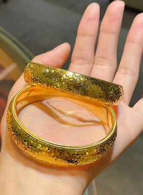 精致爆闪亮片碎碎冰金轮胎手镯