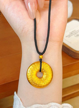 平安扣吊坠项链同心圆挂坠