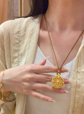 金刚杵项链新中式古法沙金高保色