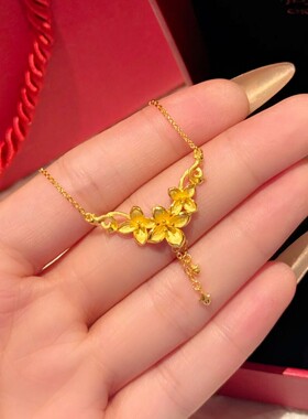 丁香花朵吊坠流苏锁骨链结婚项链