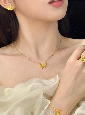 纹理锁骨炼18K金结婚礼物