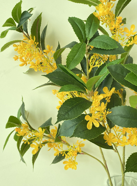 仿真花黄色桂花枝摄影道具