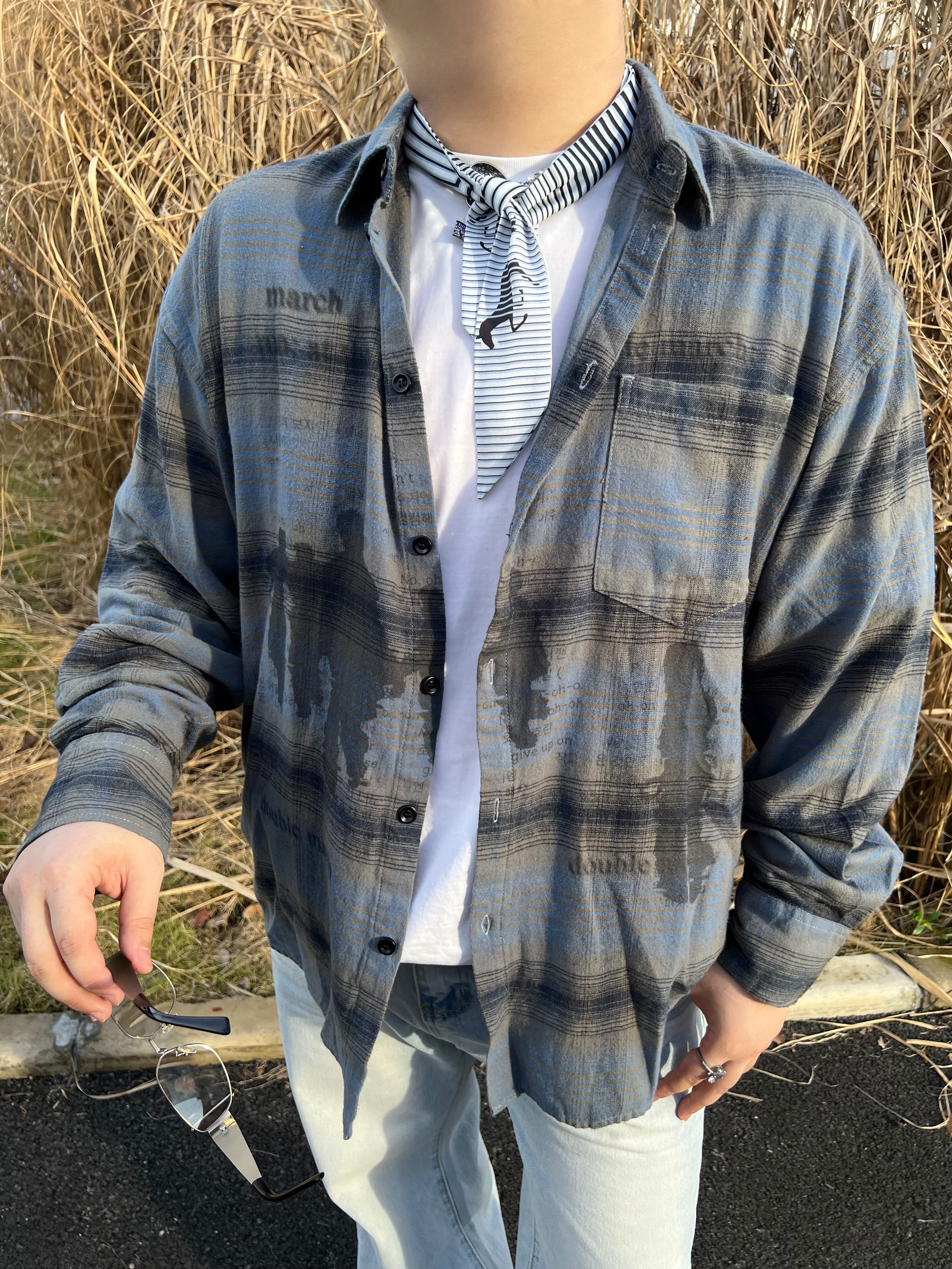 阿胖胖 大码复古格子衬衫男宽松休闲百搭长袖衬衣潮流时尚上衣,淘宝优惠券,粉丝福利购,淘宝优惠卷