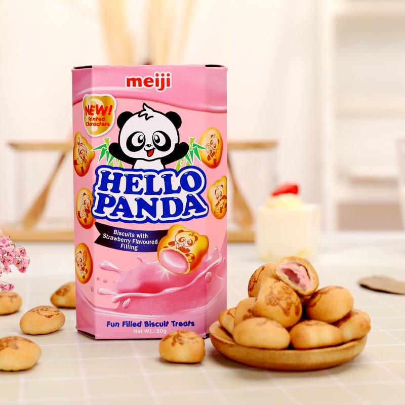 明治50g盒装休闲进口零食小熊饼干 东方快船食品夹心饼干