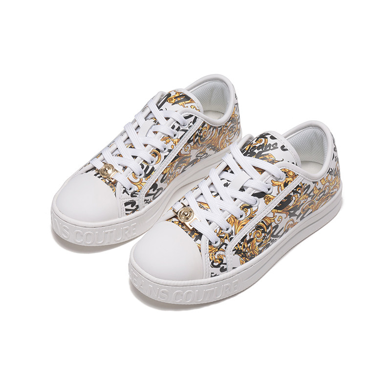 范思哲vjc女士系带休闲板鞋皮革 珍品网时尚休闲鞋