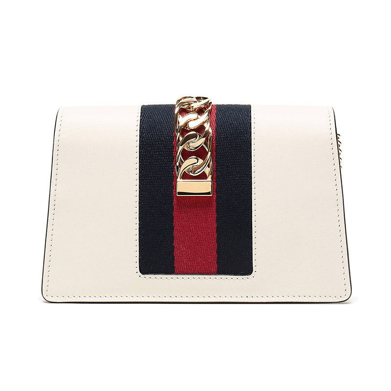 gucci女士织物配皮单肩斜挎包 珍品网女士包袋