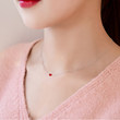 S925 sterling silver mini peach heart red love necklace female Korean version of simple sweet short clavicle chain student accessories