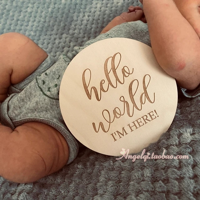 Wooden Birth Announcement Sign新生儿出生告示牌宝宝出生纪念牌-图3