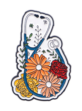 医师节胸针呼吸科心脏科脑科医生礼物白大褂装饰金属徽章医学生