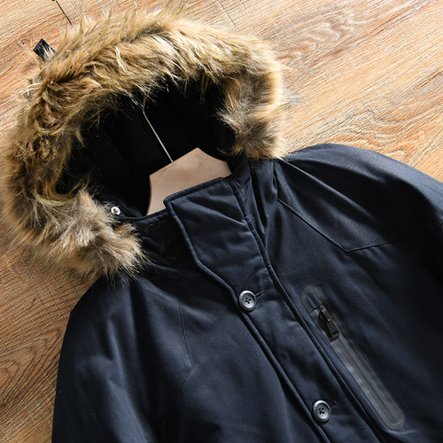 出口欧美~80灰鸭绒！外贸尾货！冬季男士加厚保暖中长款羽绒服潮 - 图0