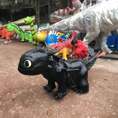 可爱驯龙高手恐龙电瓶车电动跑跑车亲子互动骑行儿童游乐发光车 - 图1