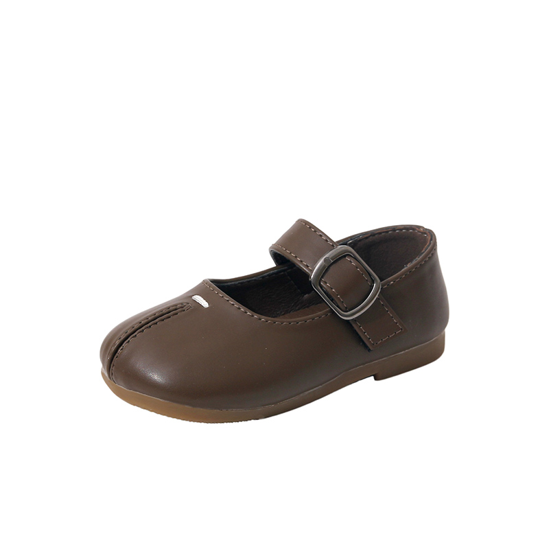 女童公主鞋韩版简约纯色小皮鞋2025秋季新款女宝宝韩版洋气款单鞋