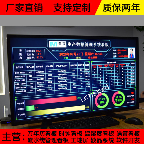 定制液晶生产管理系统电子看板PLC通讯显示屏读取SQL数据对接直销 - 图1