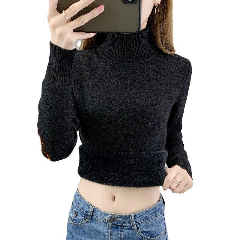 秋冬新款加绒毛衣女加厚一体绒内搭高领套头打底针织衫保暖上衣,淘宝优惠券,粉丝福利购,淘宝优惠卷