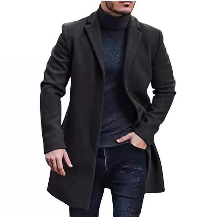 欧码男士毛呢大衣男跨境呢子中长款风衣外套多色多码,淘宝优惠券,粉丝福利购,淘宝优惠卷