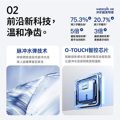 Waterpik洁碧便携式冲牙器水牙线家用洗牙器牙齿清洗小水弹GS7 - 图1