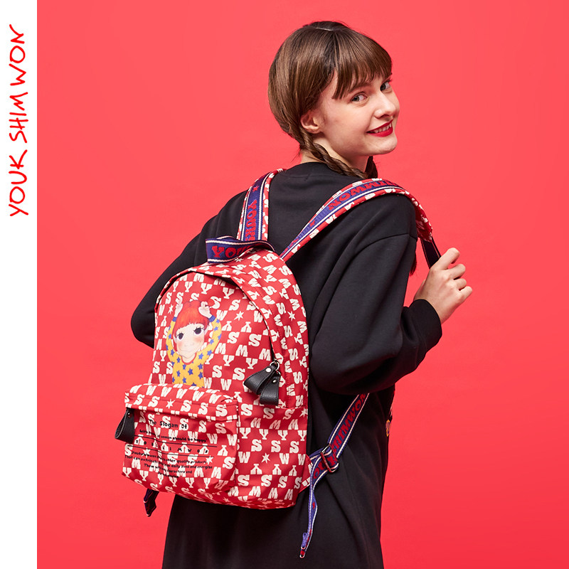 陆心媛女2021新款休闲户外双肩包 youkshimwon陆心媛双肩背包