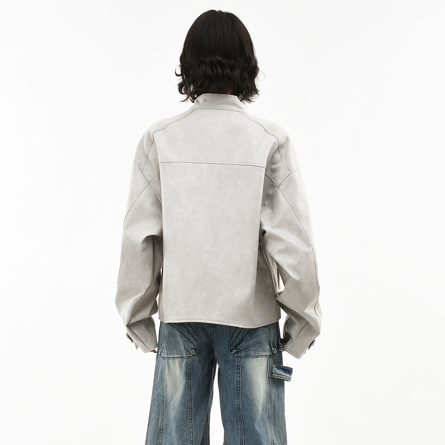 OV原创美式十字架金属扣PU皮衣外套女春季解构宽松短款机车夹克潮,淘宝优惠券,粉丝福利购,淘宝优惠卷