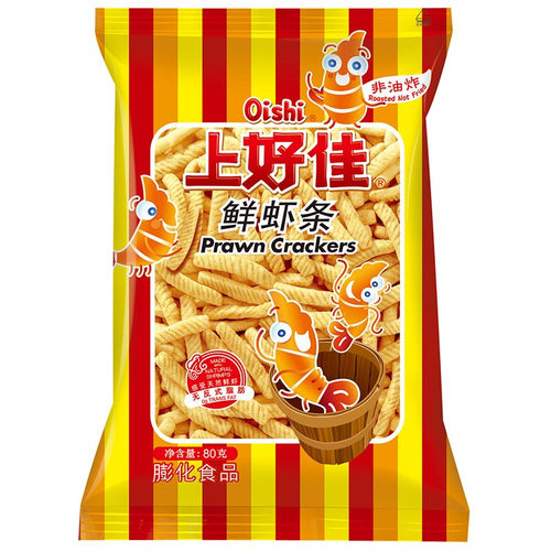上好佳鲜虾片鲜虾条60g袋装薯片大包超大整箱休闲零食品怀旧小吃 - 图2