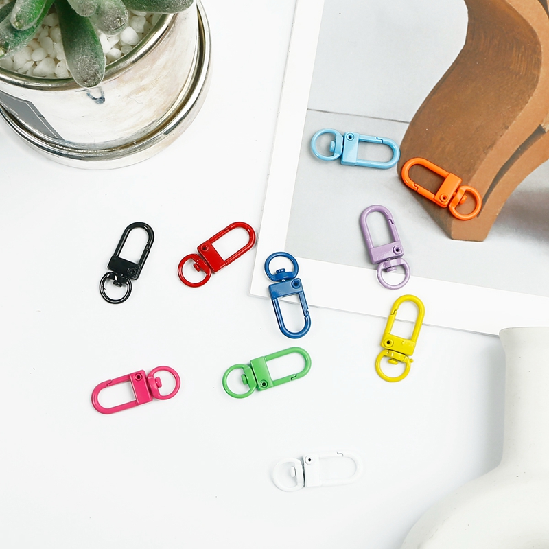 5个糖果色喷漆钥匙扣手工自制diy钥匙圈口罩链挂件包包装饰配件-图2