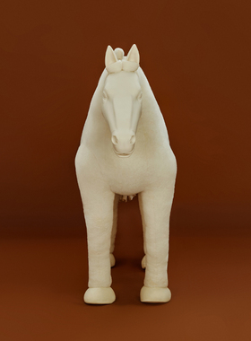 AWHITE毛绒玩偶战马雕塑摆件