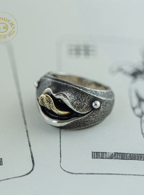 Arthur.K925银复古话戒指