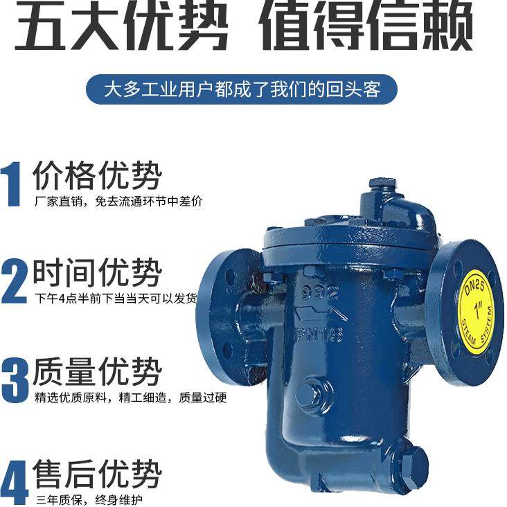 倒吊桶式蒸汽疏水阀991992倒置桶式蒸汽法兰疏水器自动排水阀DN50,淘宝优惠券,粉丝福利购,淘宝优惠卷