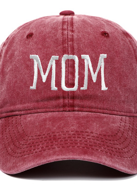 情侣款全家亲子棒球帽水洗棉DAD MOM mini爸爸妈妈刺绣棒球帽复古